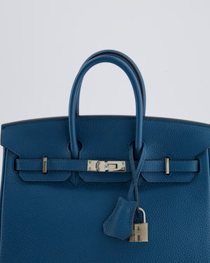 Hermès Birkin 25cm Retourne Bag in Bleu Colbert Togo Leather with Palladium Hardware