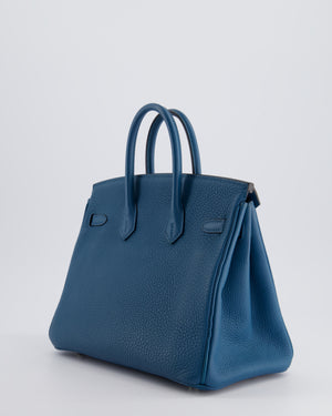 Hermès Birkin 25cm Retourne Bag in Bleu Colbert Togo Leather with Palladium Hardware