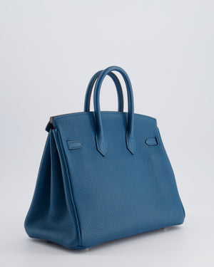 Hermès Birkin 25cm Retourne Bag in Bleu Colbert Togo Leather with Palladium Hardware