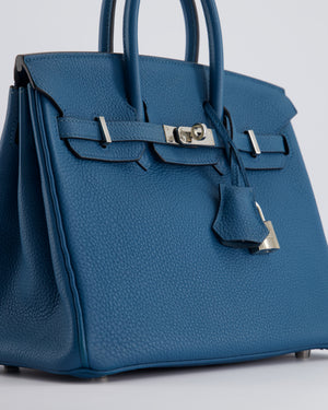 Hermès Birkin 25cm Retourne Bag in Bleu Colbert Togo Leather with Palladium Hardware