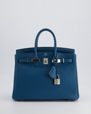 Hermès Birkin 25cm Retourne Bag in Bleu Colbert Togo Leather with Palladium Hardware