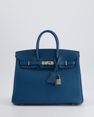 Hermès Birkin 25cm Retourne Bag in Bleu Colbert Togo Leather with Palladium Hardware