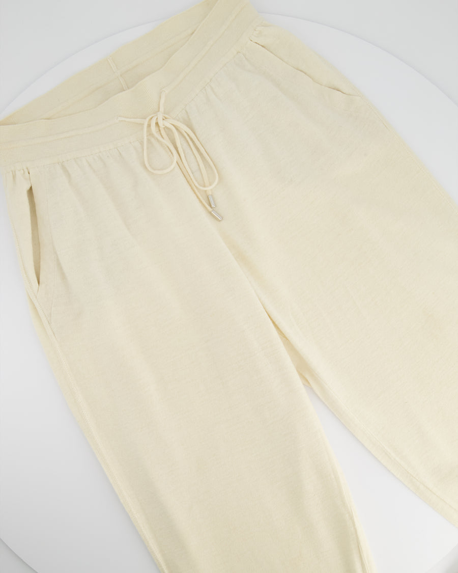 Loro Piana Cream Cashmere Blend Joggers Size IT 46 (UK 14)