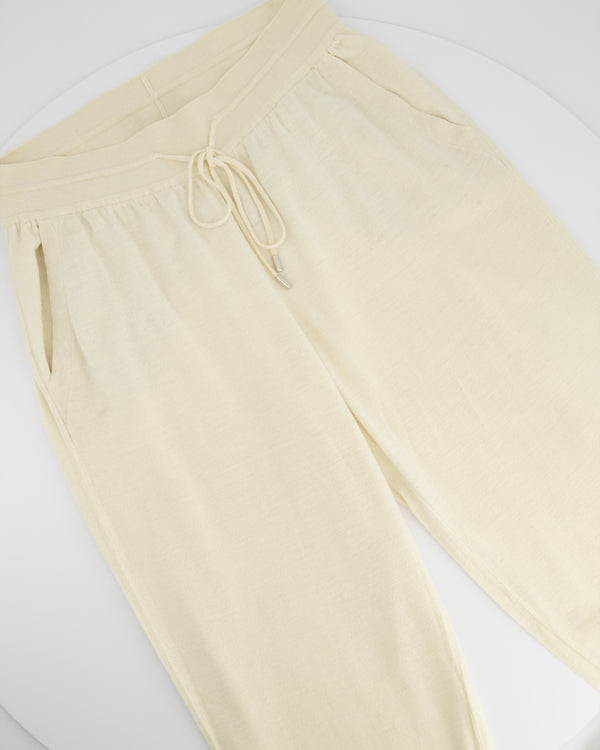 Loro Piana Cream Cashmere Blend Joggers Size IT 46 (UK 14)