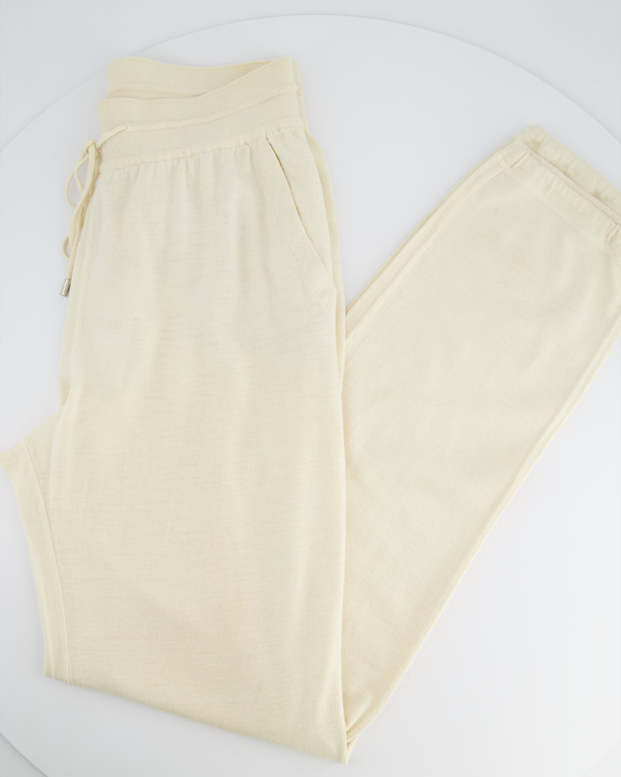 Loro Piana Cream Cashmere Blend Joggers Size IT 46 (UK 14)