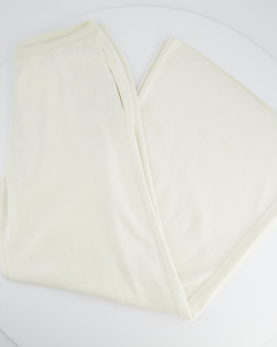 Loro Piana White Silk Blend Wide Leg Trousers IT 42 (UK 10)