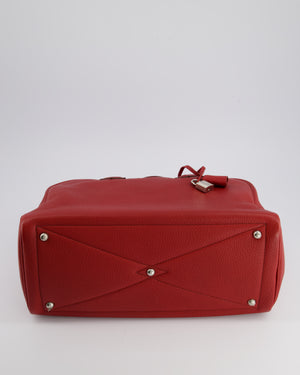 Hermès Victoria II 35cm Bag in Rouge Garance Clemence Leather with Palladium Hardware