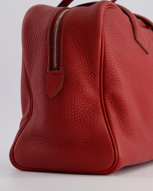 Hermès Victoria II 35cm Bag in Rouge Garance Clemence Leather with Palladium Hardware