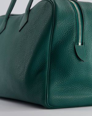 Hermès Victoria II 35cm Bag in Malachite Clemence Leather with Palladium Hardware