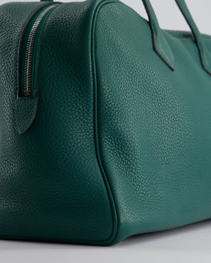 Hermès Victoria II 35cm Bag in Malachite Clemence Leather with Palladium Hardware