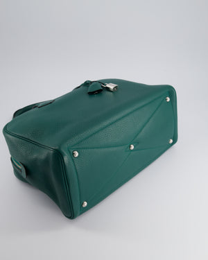 Hermès Victoria II 35cm Bag in Malachite Clemence Leather with Palladium Hardware