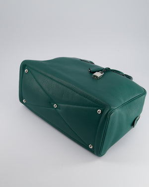 Hermès Victoria II 35cm Bag in Malachite Clemence Leather with Palladium Hardware