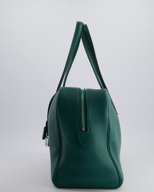 Hermès Victoria II 35cm Bag in Malachite Clemence Leather with Palladium Hardware