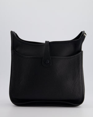 Hermès Evelyne 29cm Bag in Black Clemence Leather with Palladium Hardware