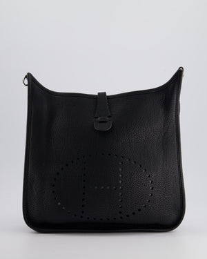 Hermès Evelyne 29cm Bag in Black Clemence Leather with Palladium Hardware