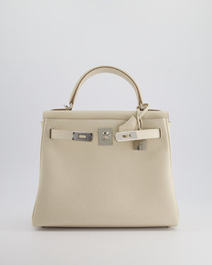 Hermès Kelly 28cm Bag Retourne in Craie Togo Leather with Palladium Hardware