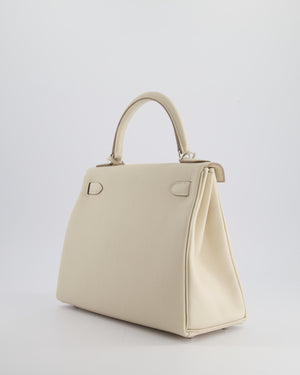 Hermès Kelly 28cm Bag Retourne in Craie Togo Leather with Palladium Hardware