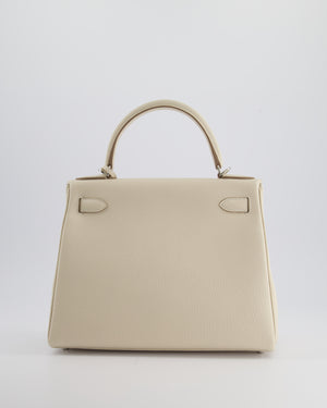 Hermès Kelly 28cm Bag Retourne in Craie Togo Leather with Palladium Hardware