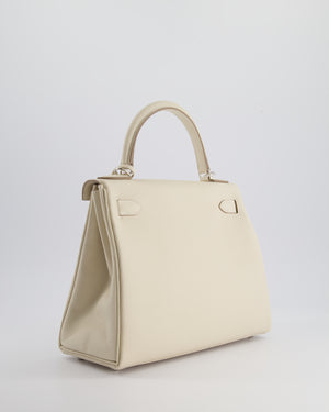 Hermès Kelly 28cm Bag Retourne in Craie Togo Leather with Palladium Hardware