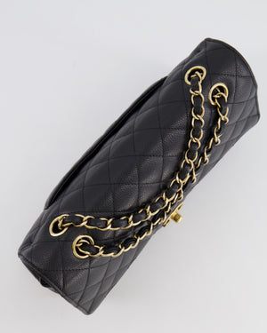 Chanel Black Medium Classic Double Flap Bag in Caviar Leather with Gold Hardware