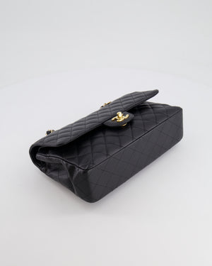 Chanel Black Medium Classic Double Flap Bag in Caviar Leather with Gold Hardware