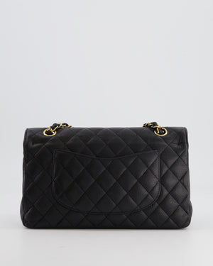 Chanel Black Medium Classic Double Flap Bag in Caviar Leather with Gold Hardware