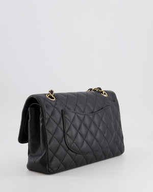 Chanel Black Medium Classic Double Flap Bag in Caviar Leather with Gold Hardware