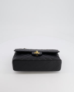 Chanel Black Medium Classic Double Flap Bag in Caviar Leather with Gold Hardware