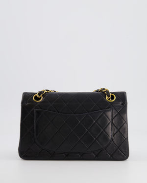 Chanel Vintage Black Small Double Flap Bag in Lambskin Leather with 24K Gold Hardware