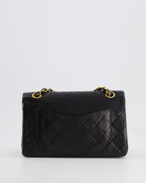 Chanel Vintage Black Small Double Flap Bag in Lambskin Leather with 24K Gold Hardware