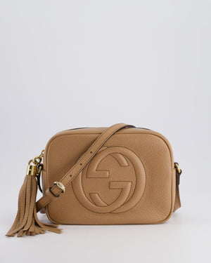 Gucci Dark Beige Soho Disco Leather Bag with Strap, Tassel and GG Detail