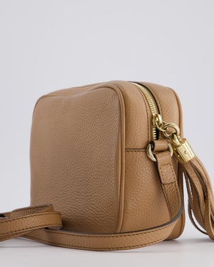 Gucci Dark Beige Soho Disco Leather Bag with Strap, Tassel and GG Detail