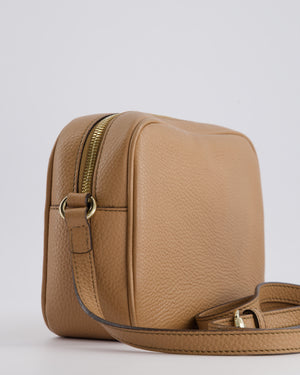 Gucci Dark Beige Soho Disco Leather Bag with Strap, Tassel and GG Detail