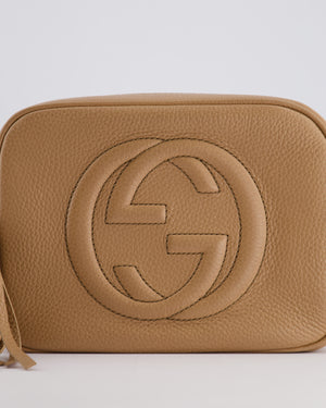 Gucci Dark Beige Soho Disco Leather Bag with Strap, Tassel and GG Detail