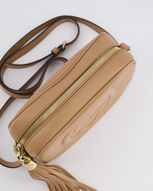 Gucci Dark Beige Soho Disco Leather Bag with Strap, Tassel and GG Detail