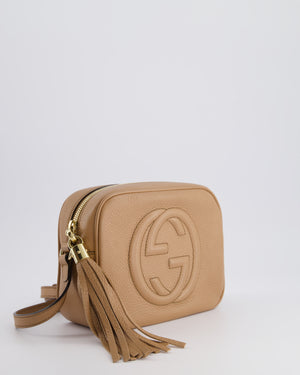 Gucci Dark Beige Soho Disco Leather Bag with Strap, Tassel and GG Detail