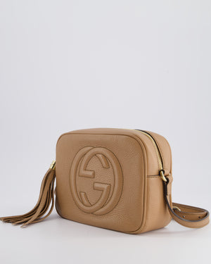 Gucci Dark Beige Soho Disco Leather Bag with Strap, Tassel and GG Detail