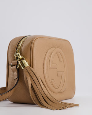 Gucci Dark Beige Soho Disco Leather Bag with Strap, Tassel and GG Detail