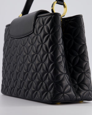 *HOT* Louis Vuitton Capucines MM Bag in Black Quilted Flower Lambskin Leather and Gold Hardware RRP £6,440