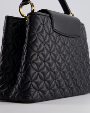 *HOT* Louis Vuitton Capucines MM Bag in Black Quilted Flower Lambskin Leather and Gold Hardware RRP £6,440