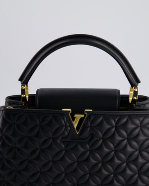 *HOT* Louis Vuitton Capucines MM Bag in Black Quilted Flower Lambskin Leather and Gold Hardware RRP £6,440