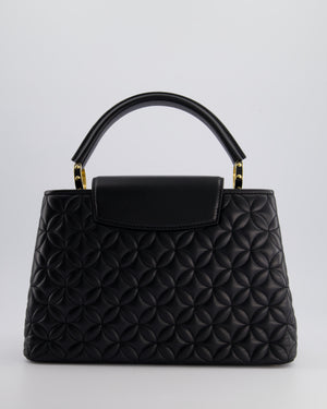 *HOT* Louis Vuitton Capucines MM Bag in Black Quilted Flower Lambskin Leather and Gold Hardware RRP £6,440