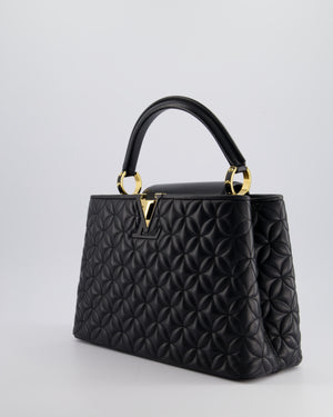 *HOT* Louis Vuitton Capucines MM Bag in Black Quilted Flower Lambskin Leather and Gold Hardware RRP £6,440