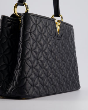 *HOT* Louis Vuitton Capucines MM Bag in Black Quilted Flower Lambskin Leather and Gold Hardware RRP £6,440