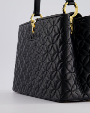 *HOT* Louis Vuitton Capucines MM Bag in Black Quilted Flower Lambskin Leather and Gold Hardware RRP £6,440