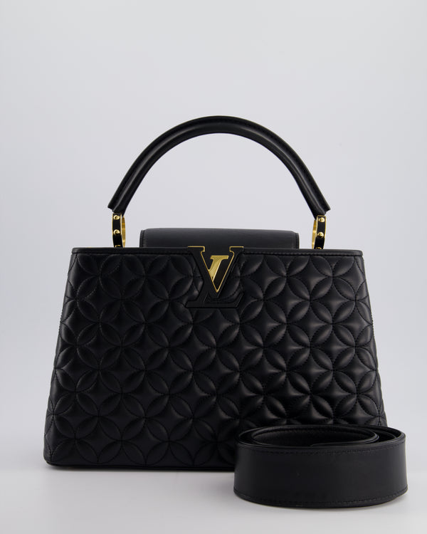 *HOT* Louis Vuitton Capucines MM Bag in Black Quilted Flower Lambskin Leather and Gold Hardware RRP £6,440