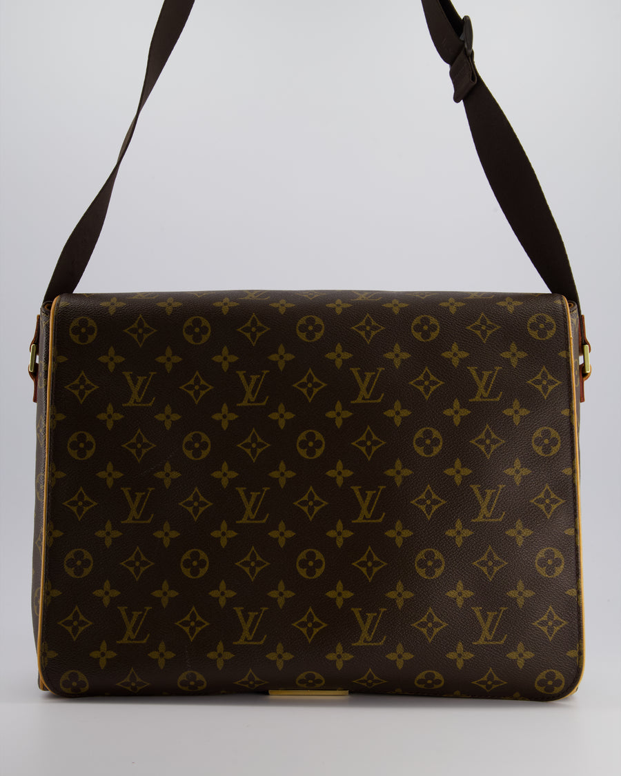 Louis Vuitton Brown Abbesses Messanger Bag in Monogram Coated Canvas & Vacchetta Leather with Gold Hardware