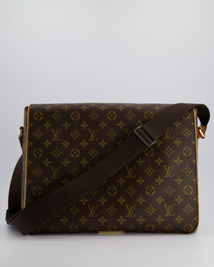 Louis Vuitton Brown Abbesses Messanger Bag in Monogram Coated Canvas & Vacchetta Leather with Gold Hardware