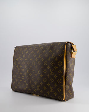 Louis Vuitton Brown Abbesses Messanger Bag in Monogram Coated Canvas & Vacchetta Leather with Gold Hardware