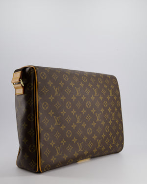 Louis Vuitton Brown Abbesses Messanger Bag in Monogram Coated Canvas & Vacchetta Leather with Gold Hardware